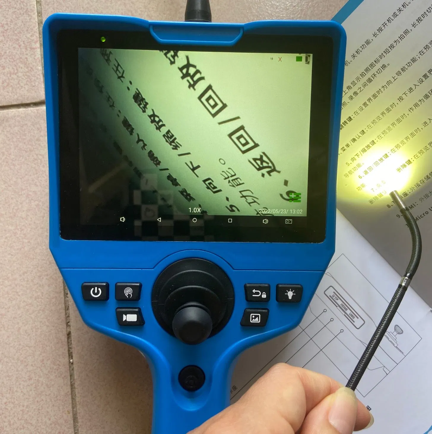 Industrial Videoscope with 2.8mm Camera Lens, 1.5 Meter Length, Joystick 360