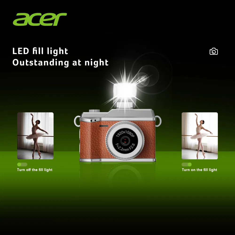 Acer Vintage Screen Recording Sports 1080P Camera Mini Retro Keychain Digital Camera