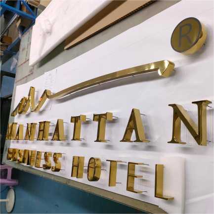 Custom Stainless Steel Metal Mirror Channel Letters for Business Logo