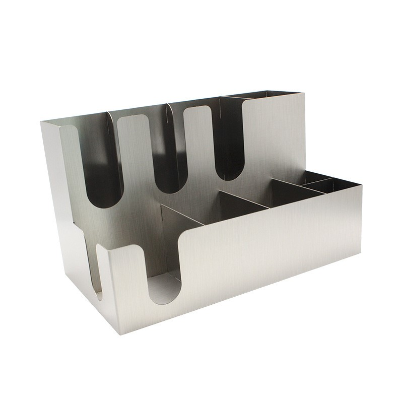 Rectangle Stainless Steel Metal Tissue Box Napkin Straws Holder Restaurant Bar Caddy for Comandon Normandin-Mercier