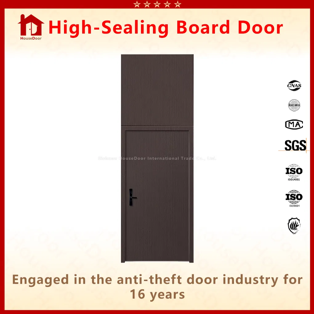 Modern Zinc Alloy Security Door with Transom Panel Above