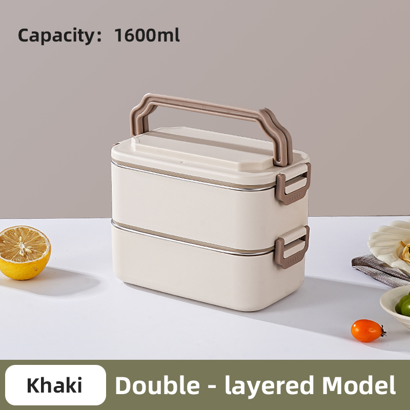 Lunch Box Kids Set for School Two Layer Stainless Steel Office Lunch Box