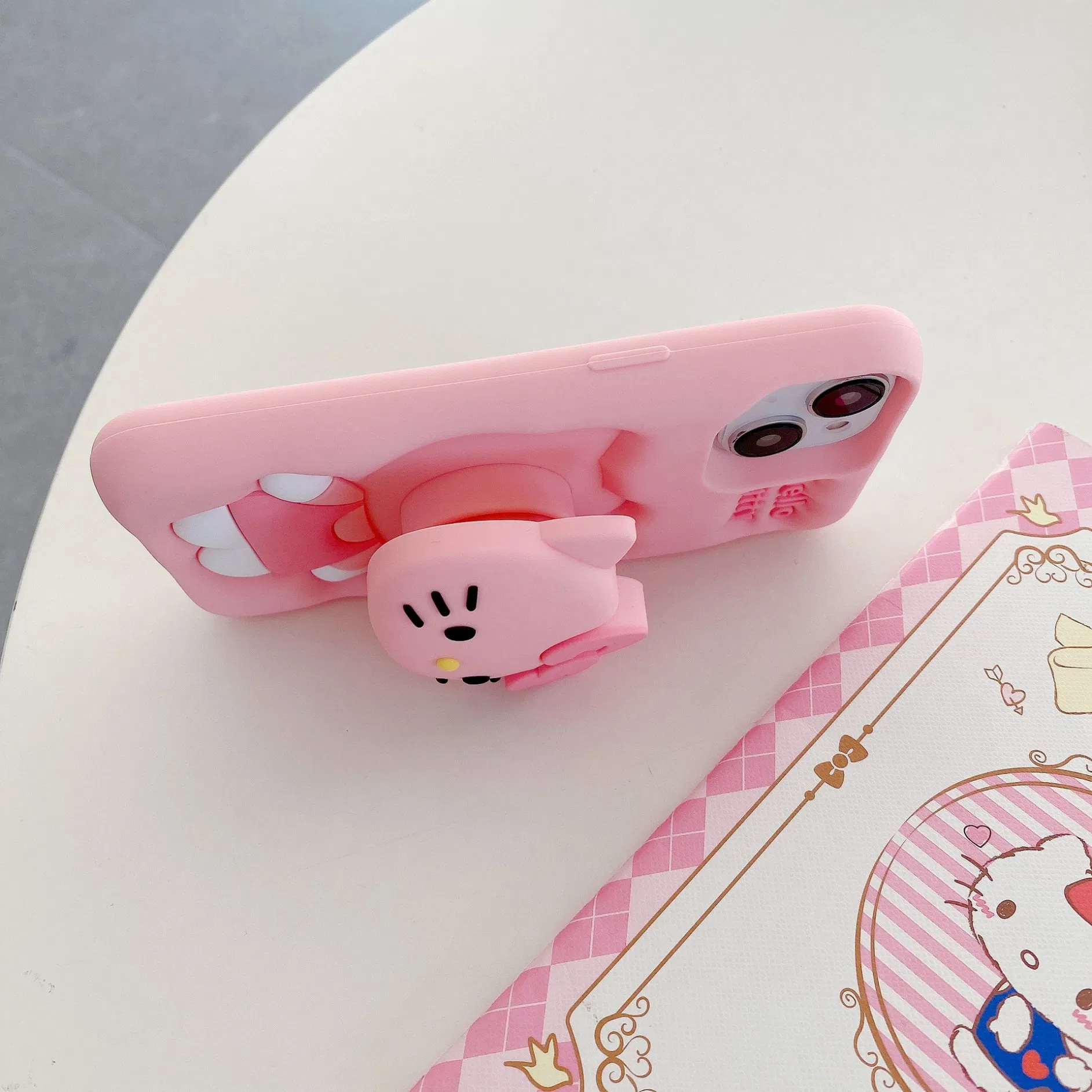Силиконовый держатель 3D Кот для iPhone 16 13 11 Pro Max