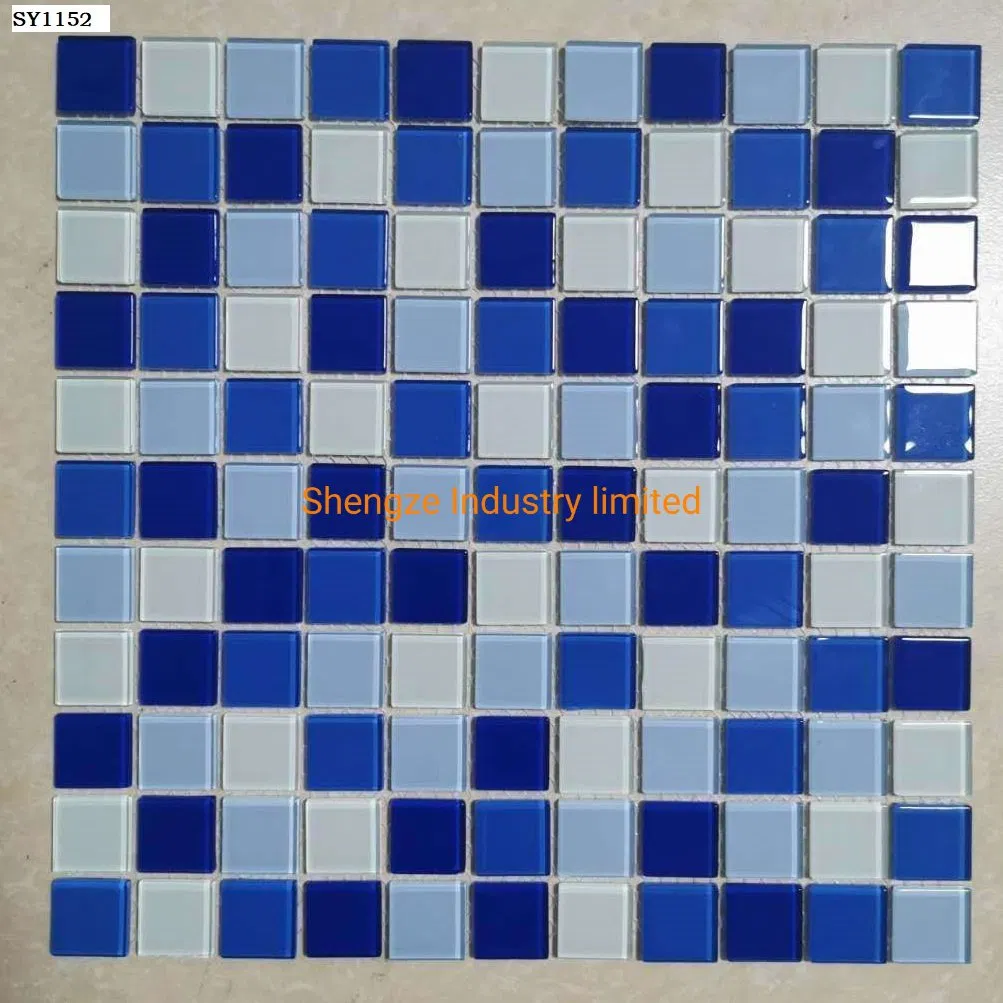 Swimming Pool Tile Blue Glass Pool Mosaic
