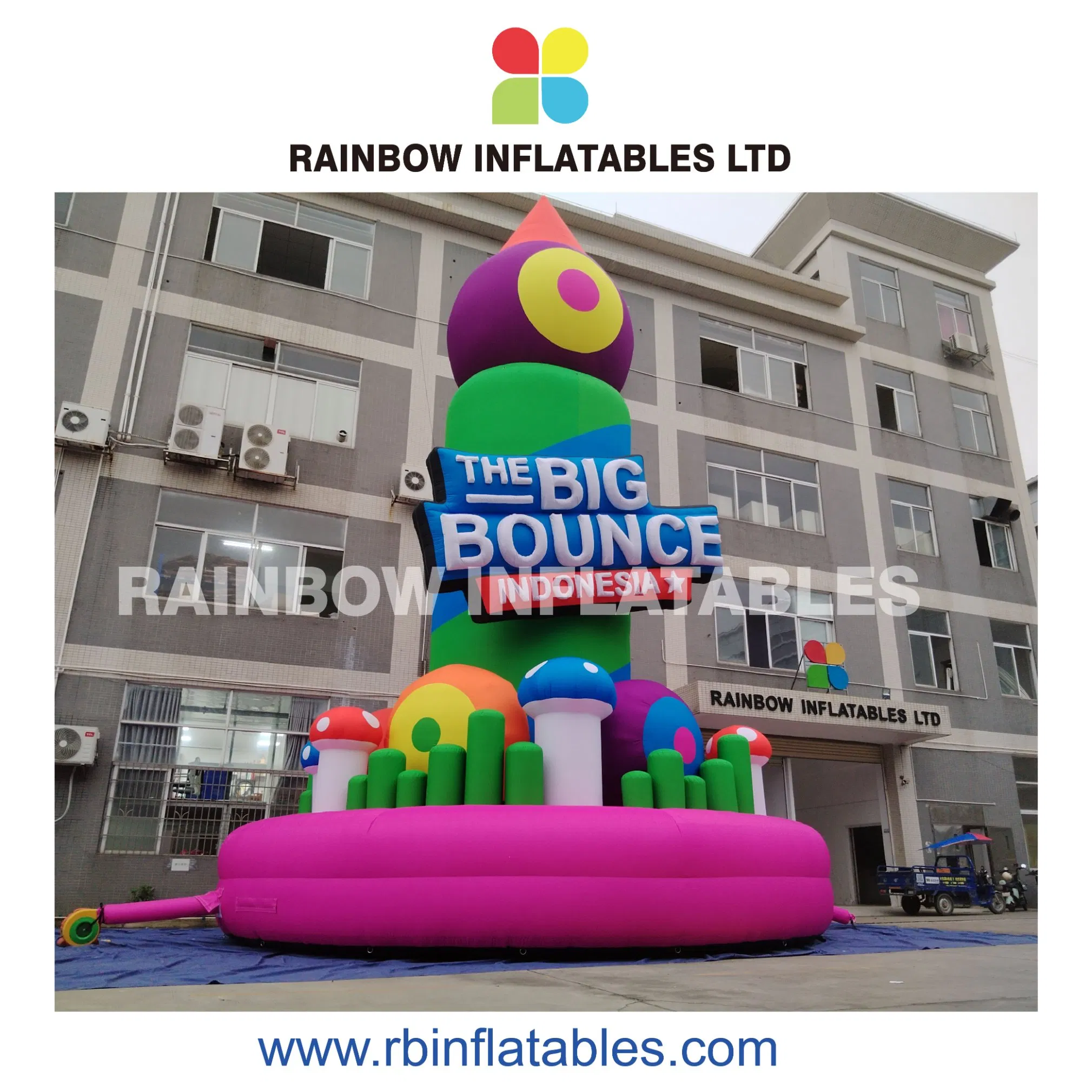 Colorful LED-Lit Fantasy Inflatable Bounce Structure for Night Events