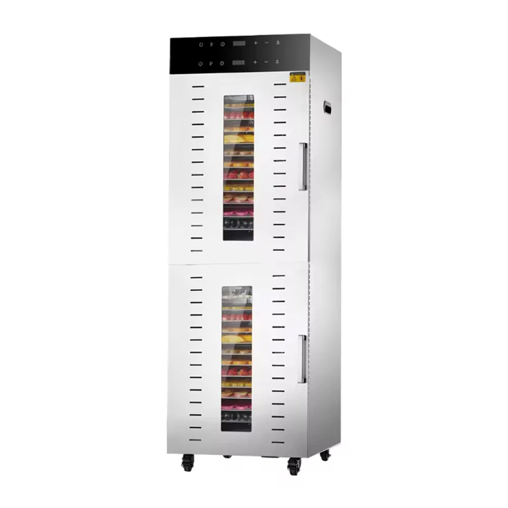 Stainless Steel Double Rooms Touch Control 32 Trays Commercial Dryer Food Dehydrator