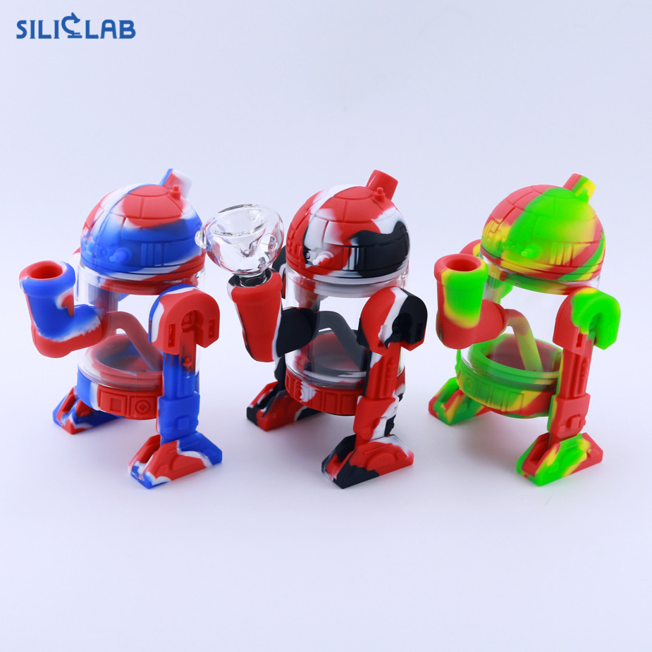 Top 3 Siliclab Hot Selling Silicone Smoking Pipes with Glass Smoke Bowl