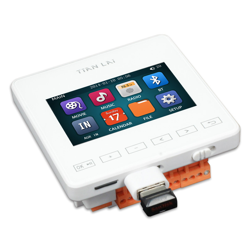 Tianlai Interruptor WiFi Inteligente Smart Home 3 Inch Touch Screen Controller Bluetooth Wall Amplifier
