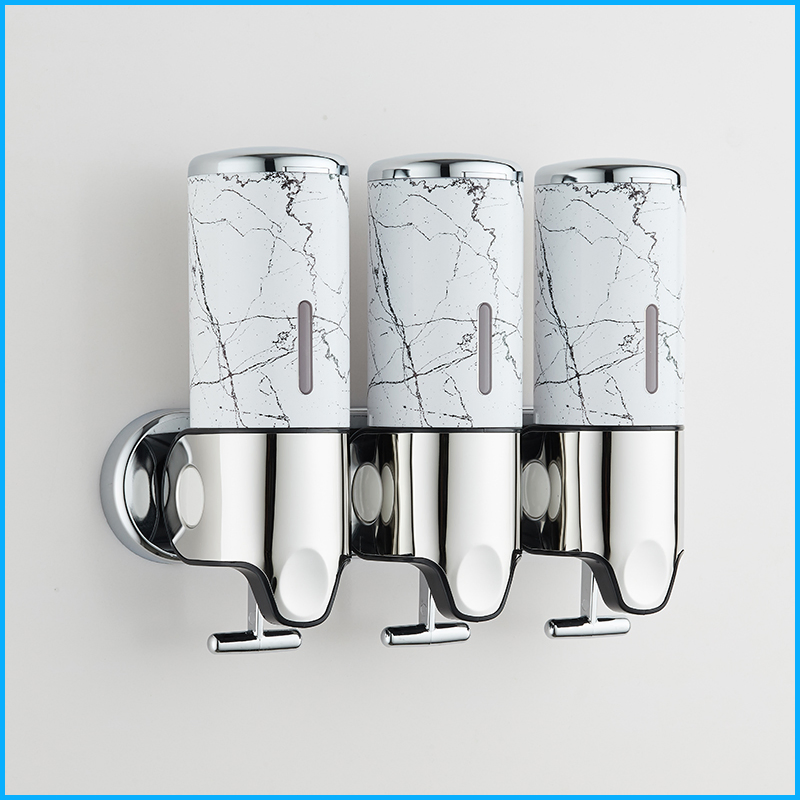 Hotel Bathroom Washroom Stainless Steel Wall Mount T Pull Soap Dispensers for Shower, Shampoo, Conditioners