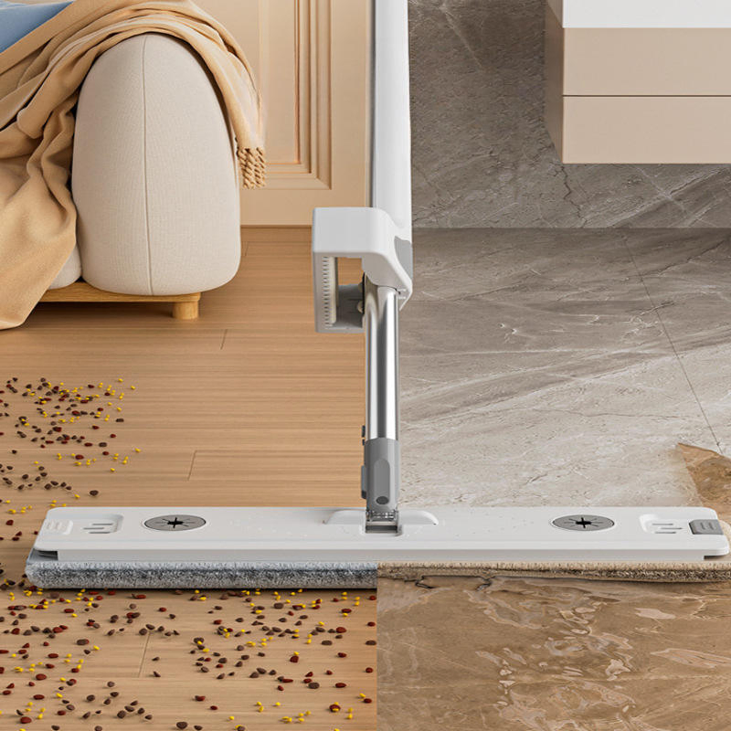 Hand-Free Extensible Washing Water Squeeze Microfiber Flat Mop for Cleaning