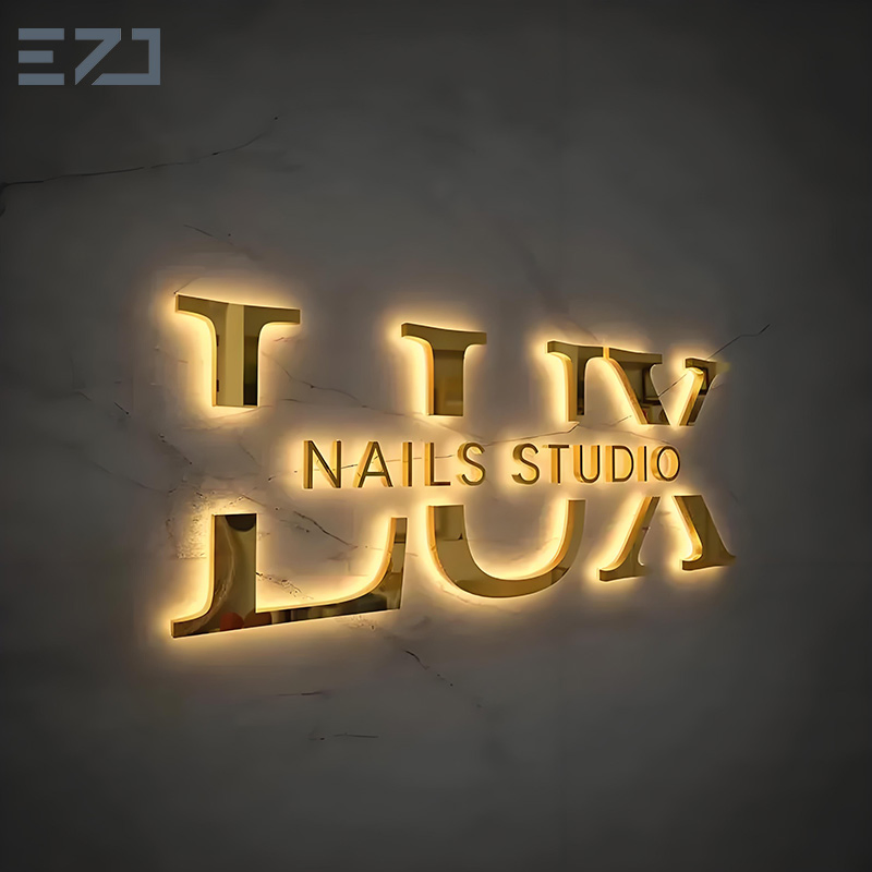 Custom Advertising Lighted Letter Backlit Store Logo Illuminated 3D LED Commercial Signage