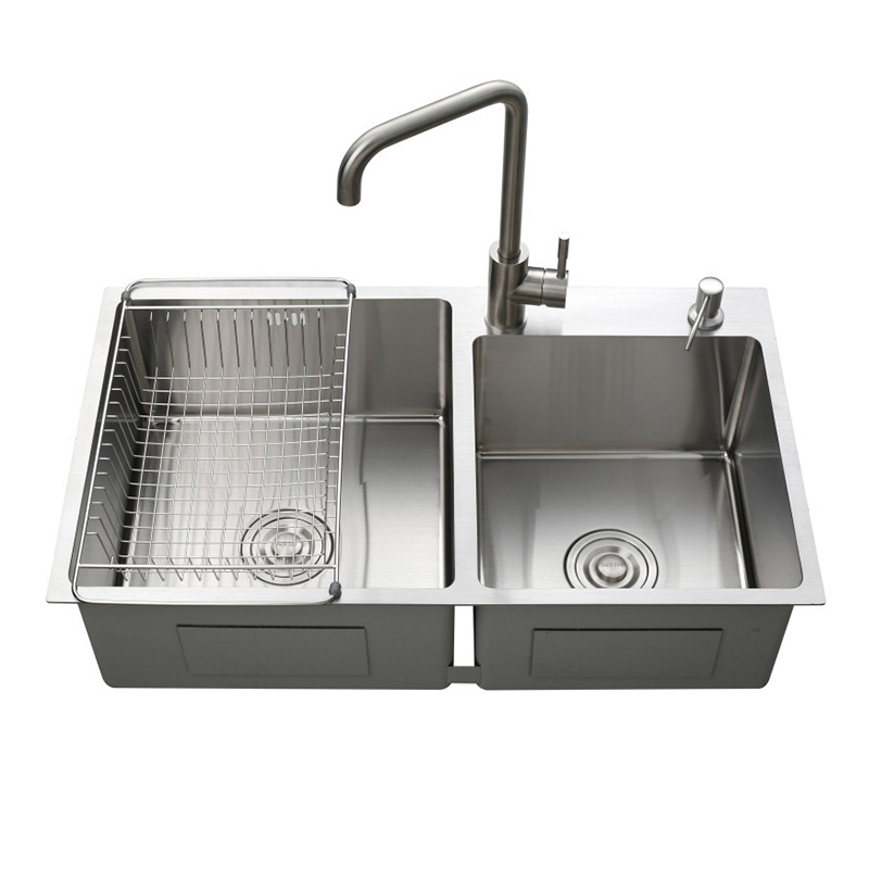 Middle East Design High-End Drop-in Kitchen Sink with Siphon, SUS304 Factory Wholesale