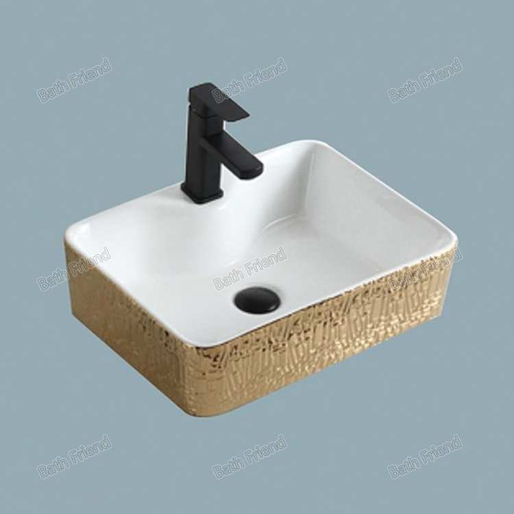 Прямоугольная керамическая раковина для ванной