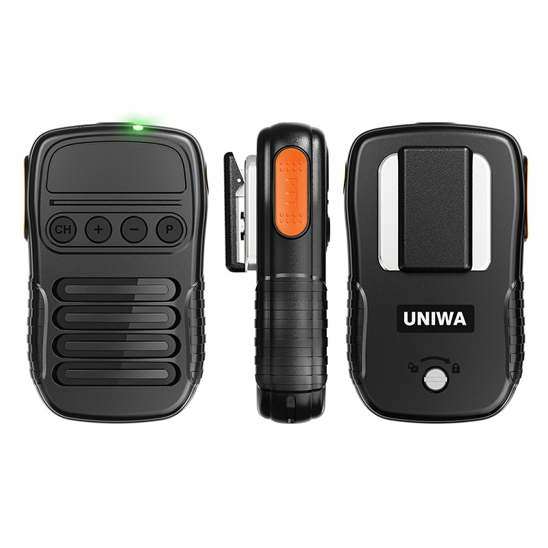Uniwa Bm008 3W 8ω Speaker Wireless Bt 5.2 Walkie Talkie Microphone 1800mAh Detachable Battery Ptt/Sos Button