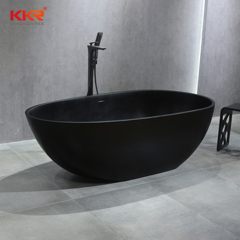 New Trending Stone Solid Surface Black Bathtubs Modern Free Standing Bath Tub