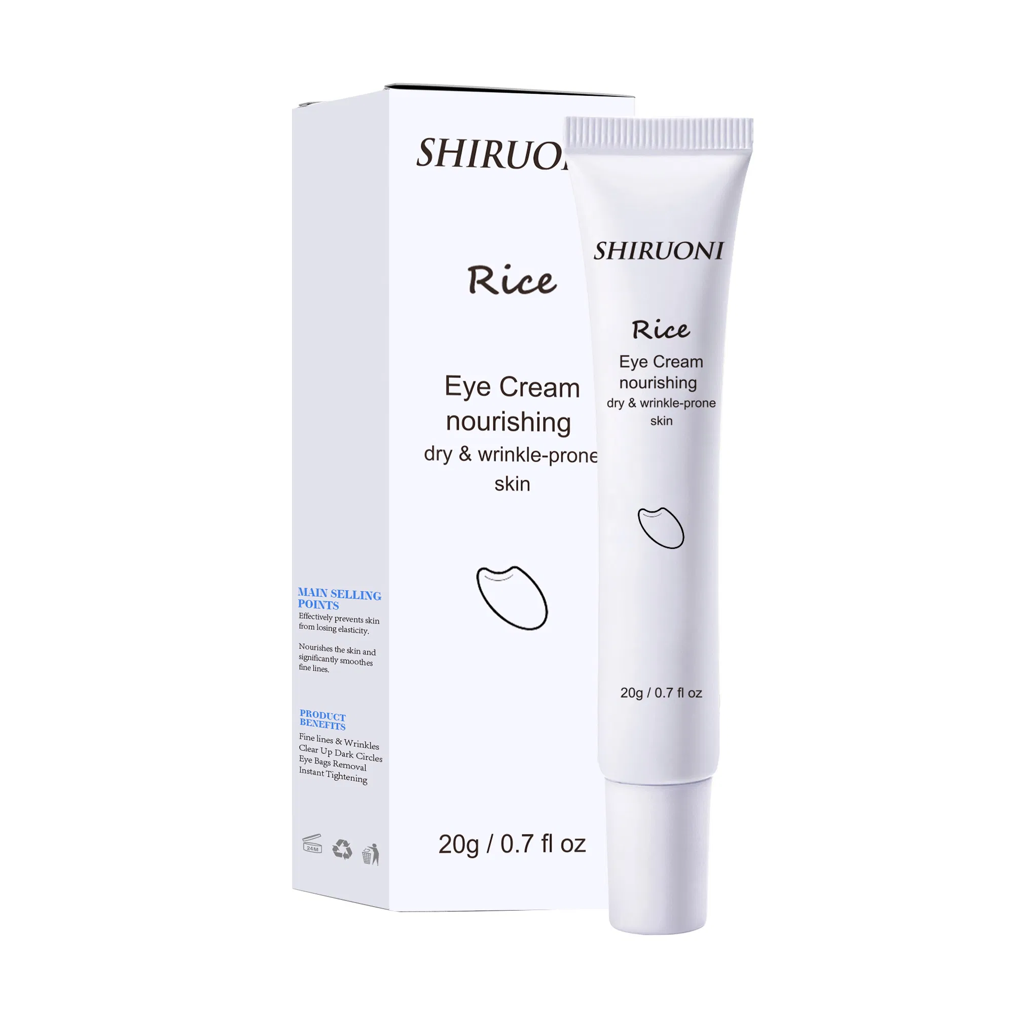 Wholesale Nourishing Moisturizing Lifting Firming Anti-Aging Rice Eye Cream for Skin Care