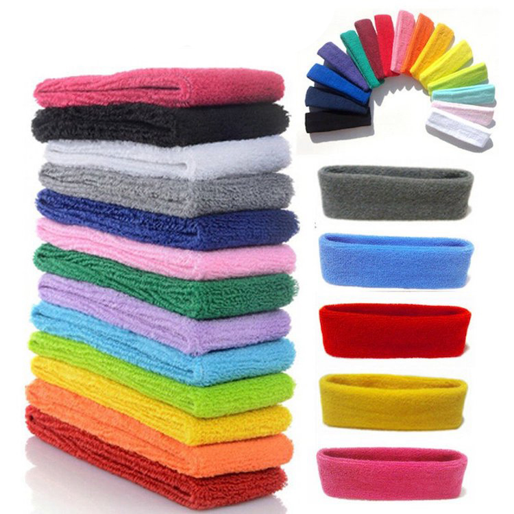 Free Sample Face Wash Makeup Bath Elastic Headband, Customized Embroidery Logo Non-Slip Towel Fabric Hairband, Wholesale Athletic Headband for Men and Women