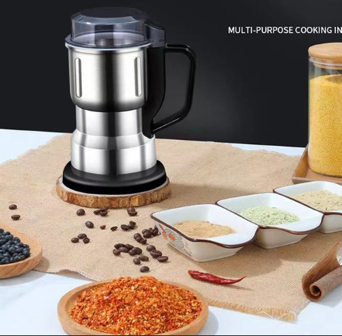 Electric Food Processor, Multi-Grain, Herb Grinder, Small Home Use Grinder for Soybeans, Coffee Beans, and Powdering.