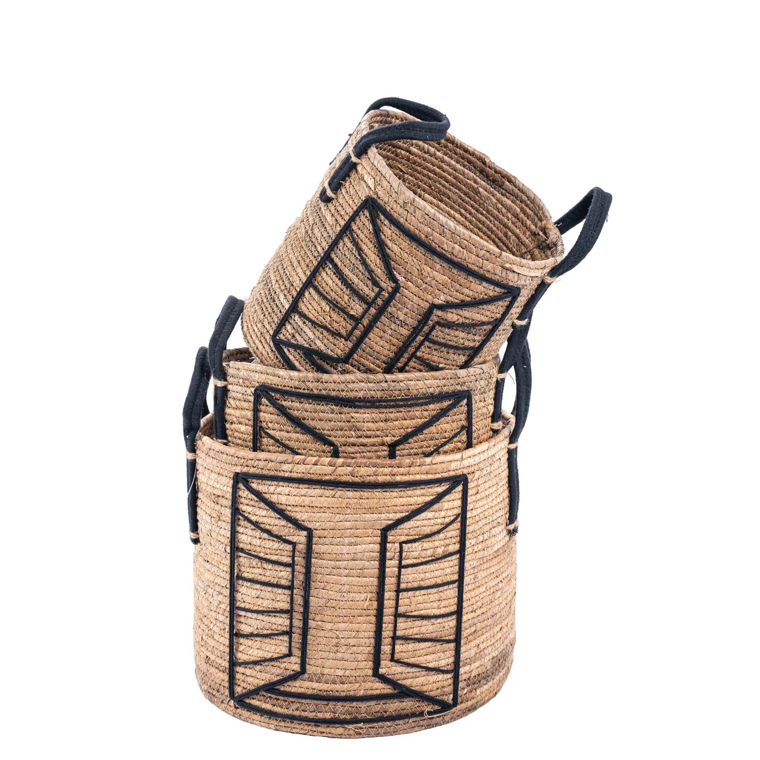 Customized Handwoven Water Hyacinth Grass Home Storage Basket