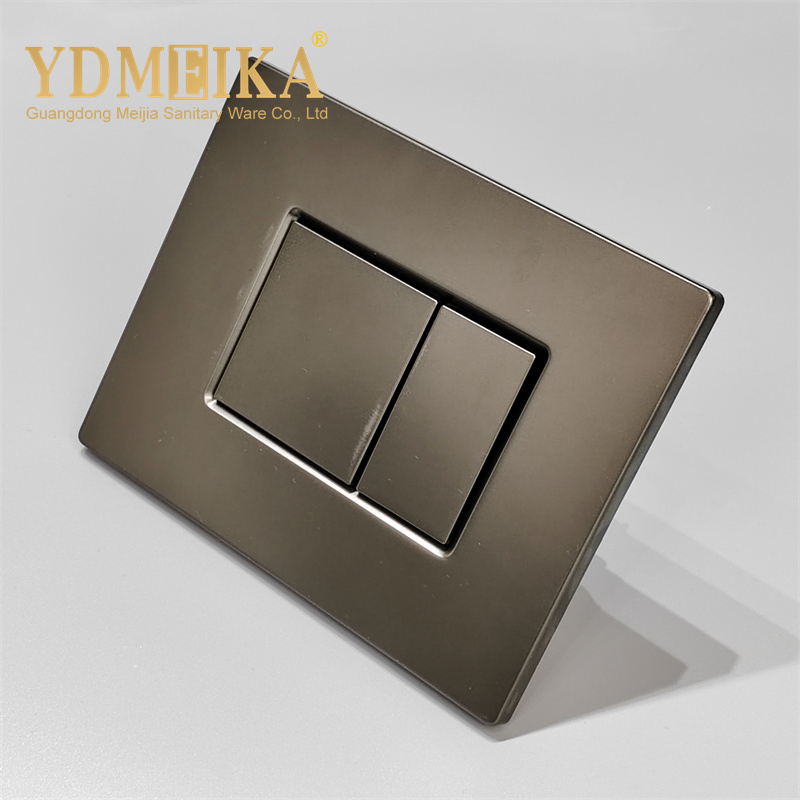 ABS Concealed Tank Toilet Press Button Gun Grey Color Bathroom Hidden Plastic Wall Flush Button Control Panel