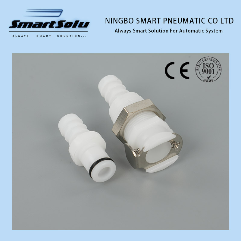 Pmcd2301 2302 2303 2304 Hose Barb Panel Mount Bulkhead Valved Threaded Female Quick Disconnect Coupling for CPC Plastic Connector