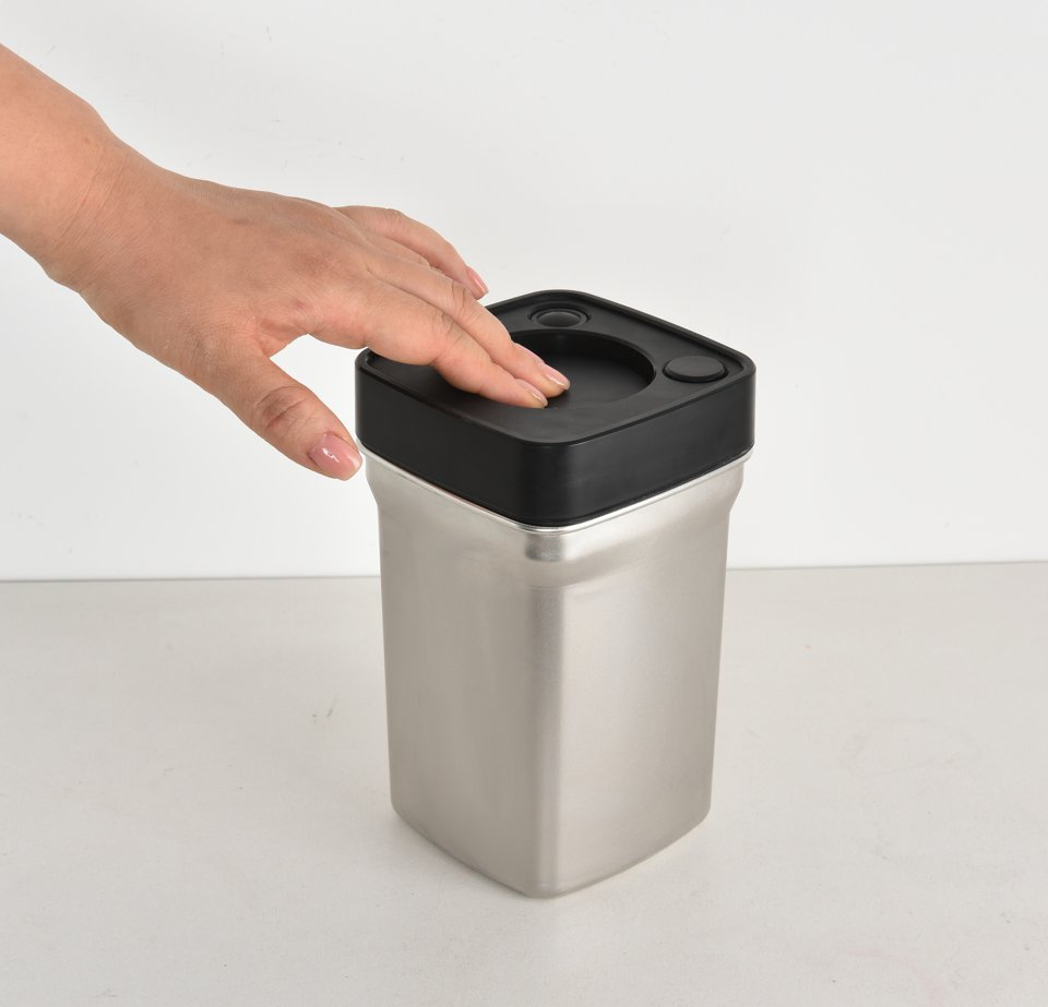 Hand Vacuum Pumping Stainless Steel Coffee Bean Container