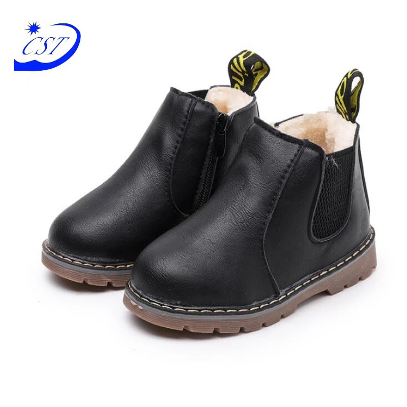 2021 New Winter Children Shoes PU Leather Waterproof Boots Kids Snow Boots