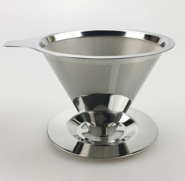 Mesh Stainless Steel Portable Reusable Pour Over Tea Coffee Filter Dripper Maker