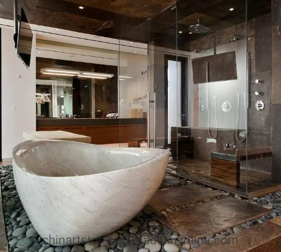 Угловая ванна из цельного мрамора Nature Marble Stone