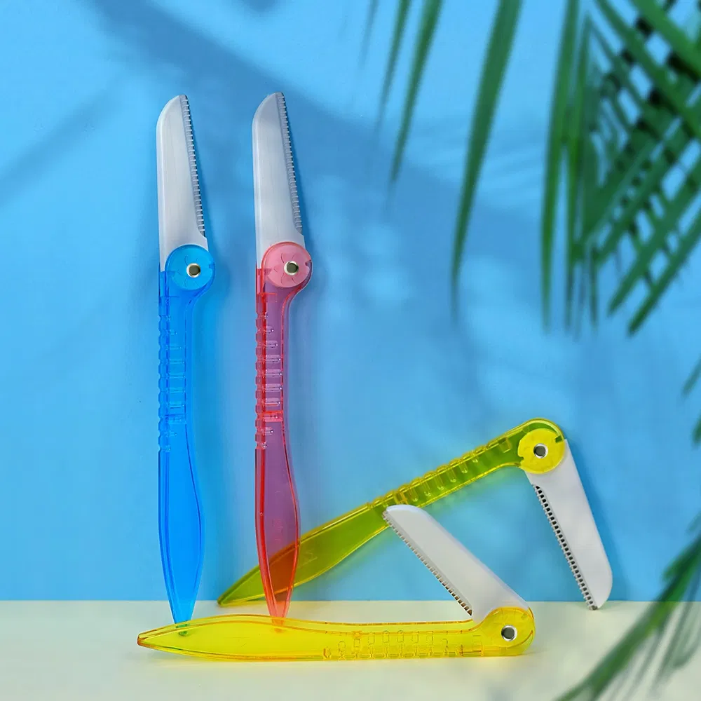 Women Makeup Folding Shaving Dermaplaning Tool Single Blade Facial Eyebrow Safety Razor