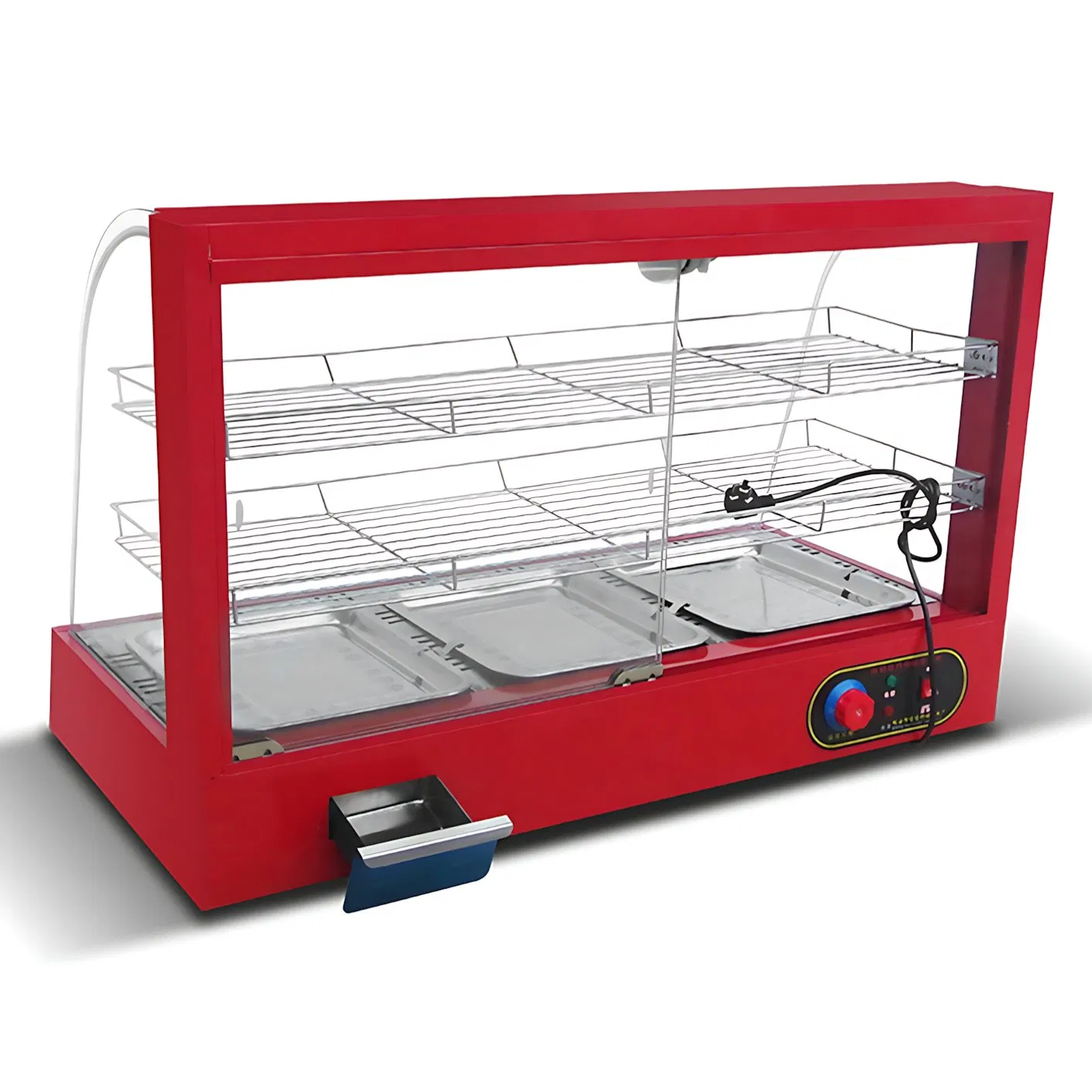 Low Noise Operation Curved Food Display Warmer Ideal for Quiet Dining Environments