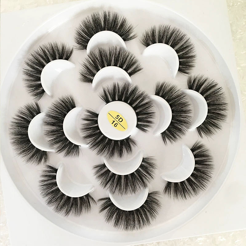 7 Pairs of Lotus Disk Multi Layer 3D Imitation Mink Fur Thick and Natural False Eyelashes