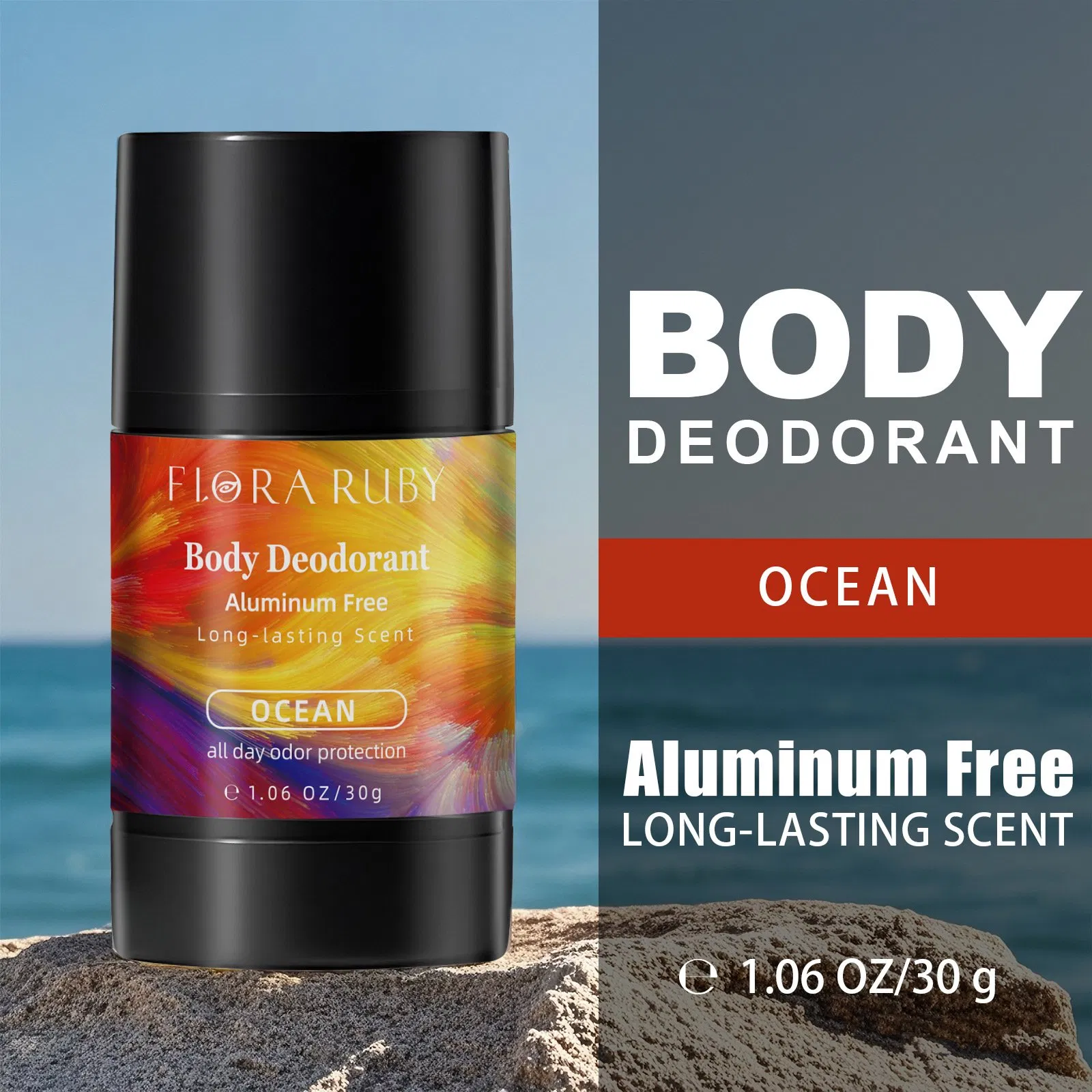 Hypoallergenic Portable Deodorant with Gentle Organic Pearl Beads
