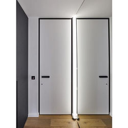 Customized Interior Invisible Wooden Door Hidden Consealed Wood Doors with Aluminum Frame
