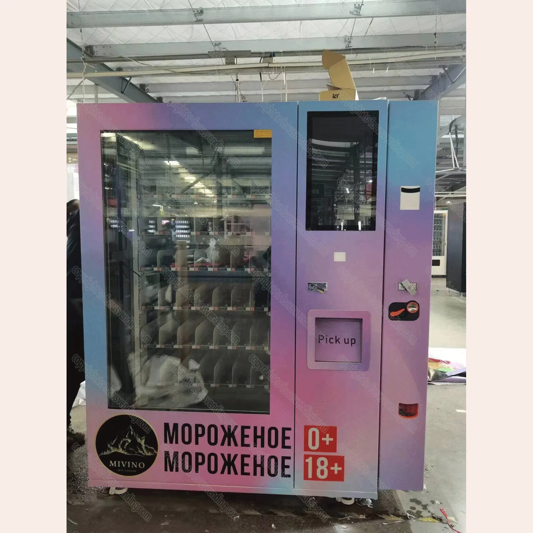24 Hour Self-Service Smart Fully Automatic Ice Cream Vending Machine with Elevator