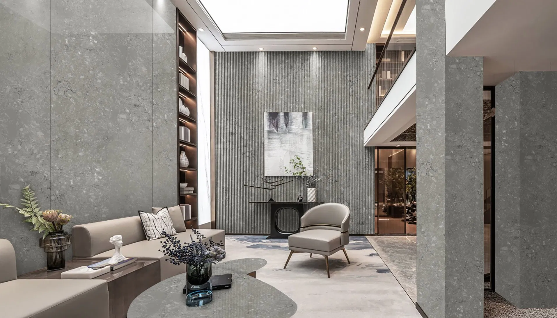 Artificial Stone Marble Victoria Grey Jumbo Engineer Stone Customized Size Black White for Countertop and Big Slabs and Tile