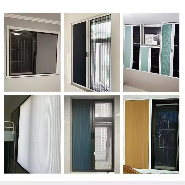 Plisse Insect Screen and Honeycomb Blinds for Double Purpose Pleated Screen Door