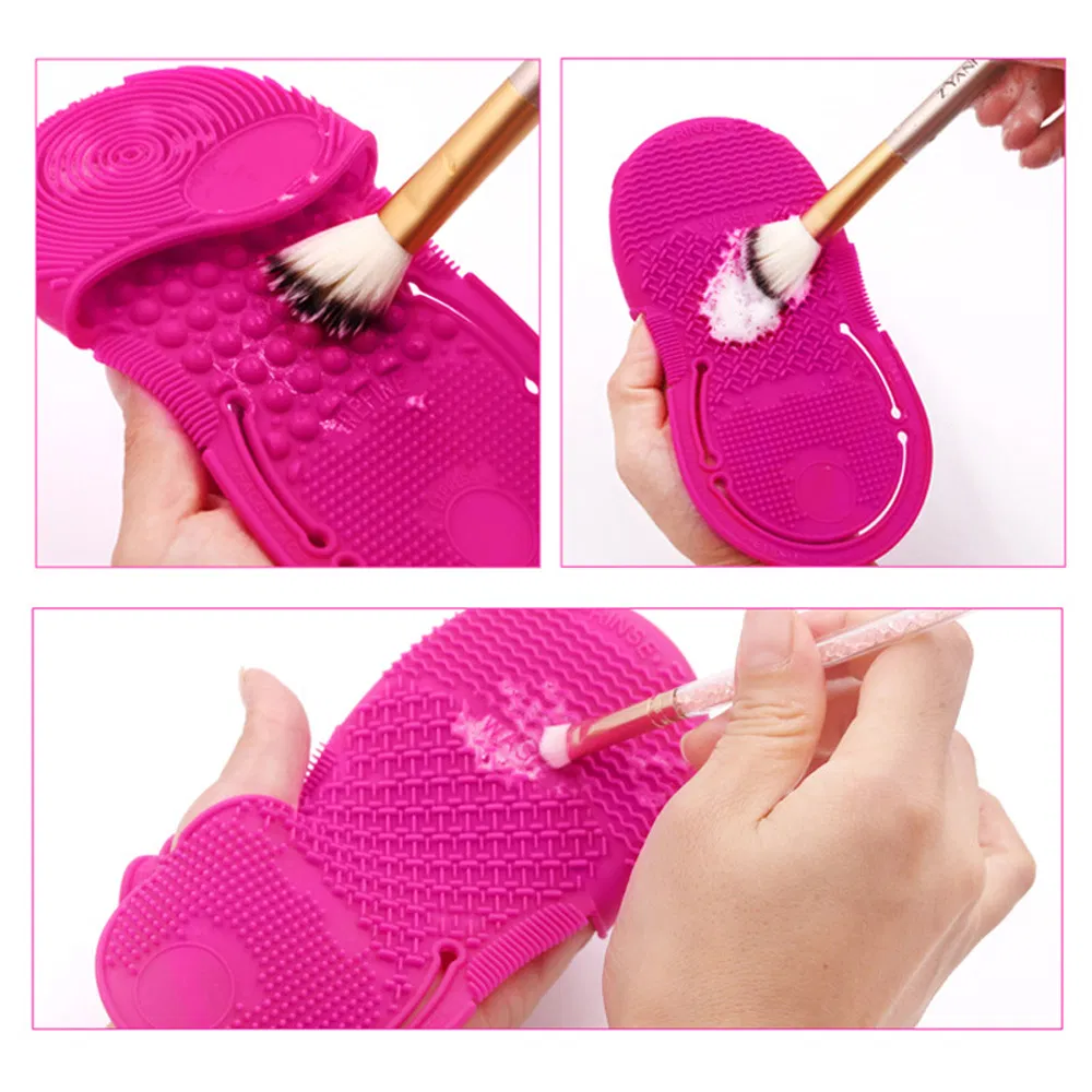 Makeup Brush Cleaner Pad Double Sided Silicone Cosmetics Brush Pad