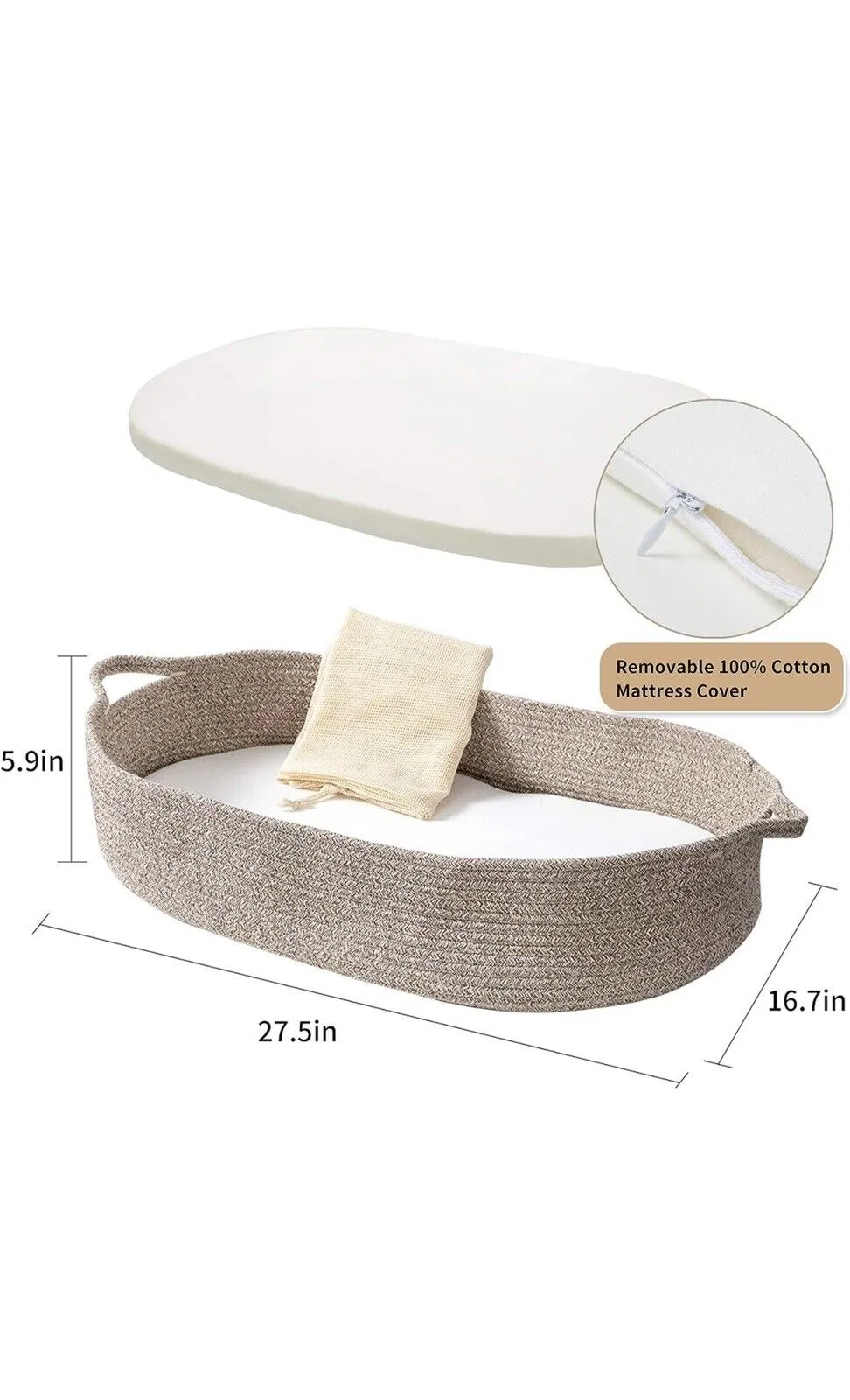 Hot Sale Moses Basket Topper Thick Foam Decor New Baby Changing Table
