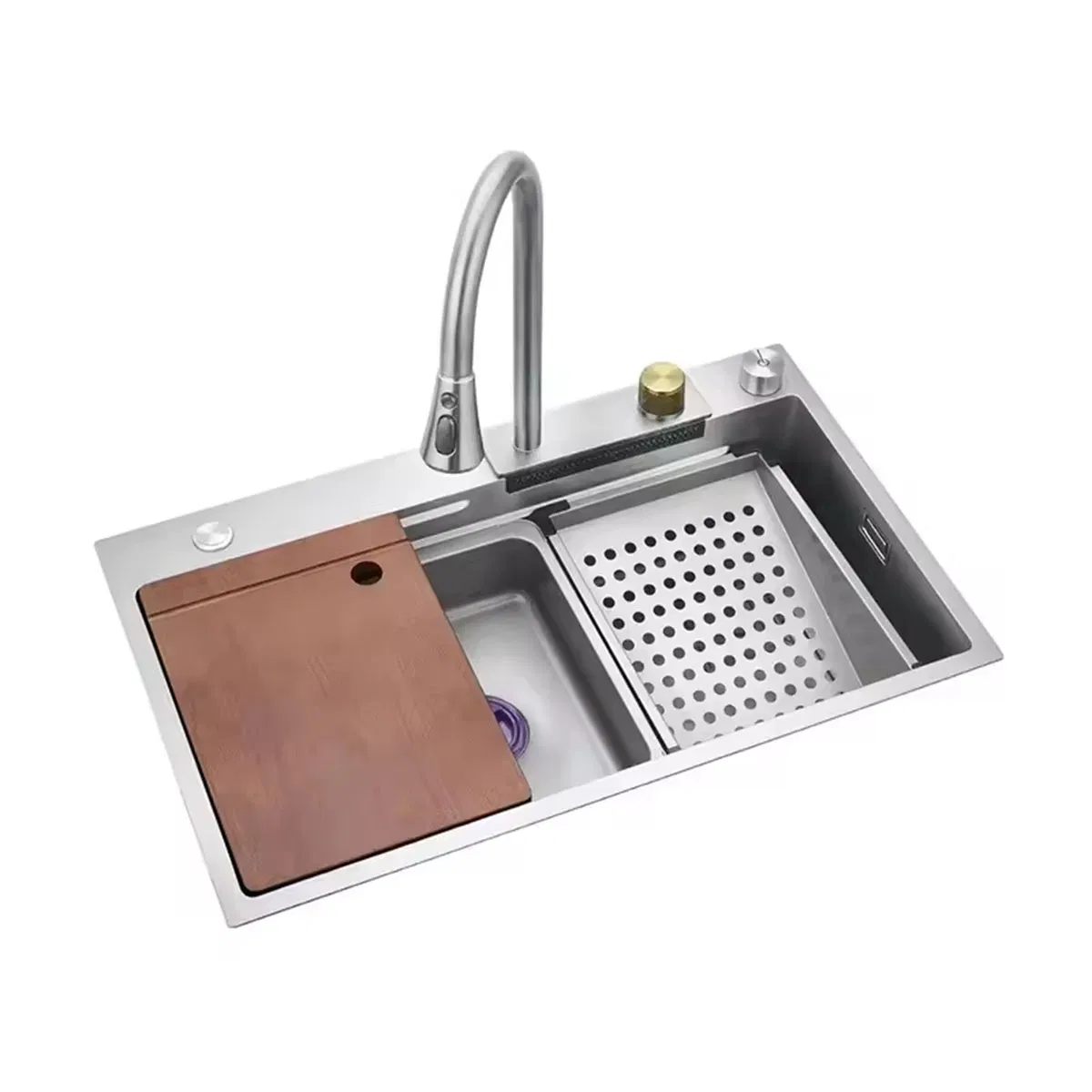 Multifunction Modern Smart Waterfall Stainless Steel 201_304 Sink Kitchen Sinks
