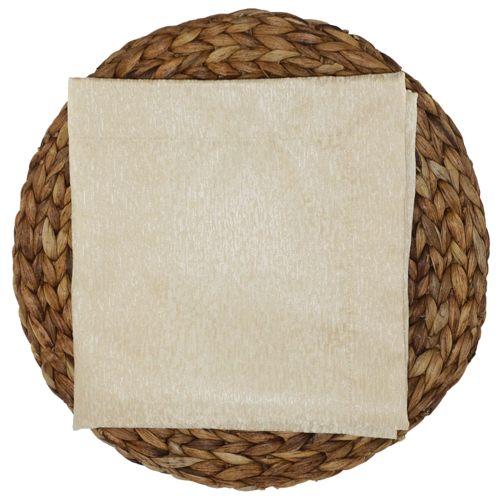 Beige Bright Jacquard Fabric for Table Cloth and Napkins Glossy Soft Handkerchief