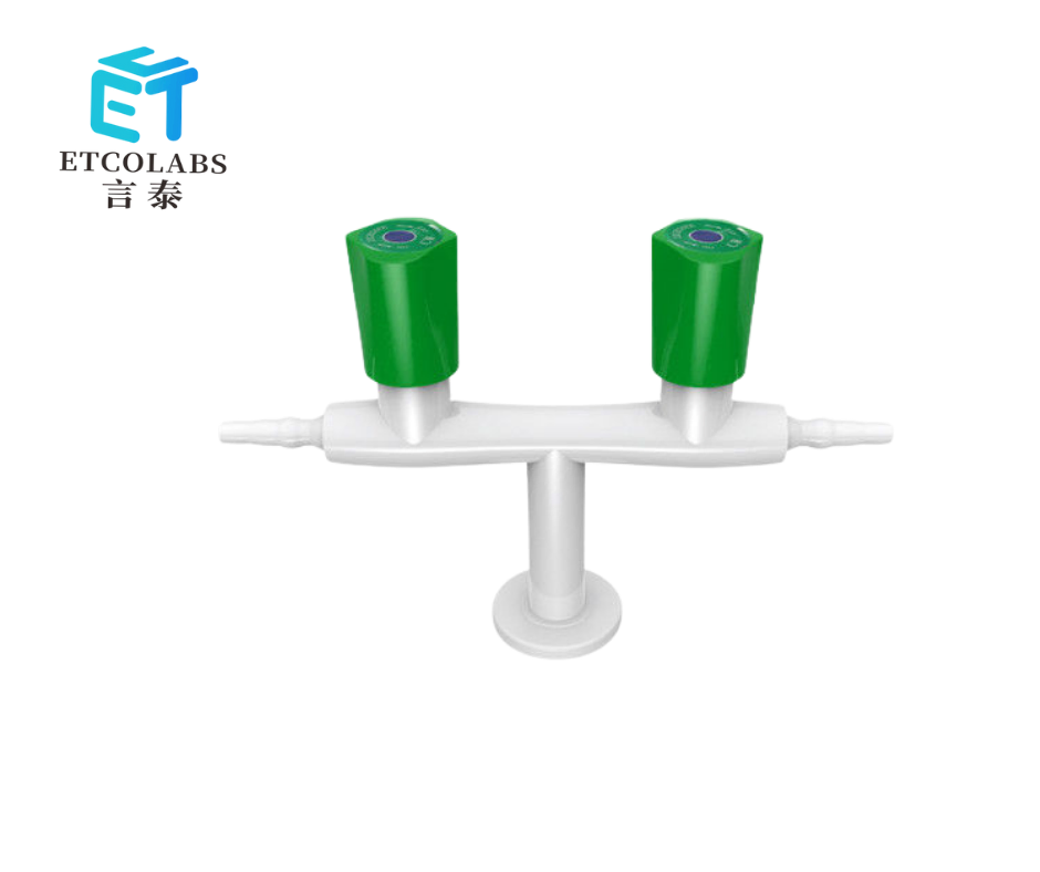 Chrome Plated Double Outlet Lab Faucet for Water, Air, and Gas Compatibility