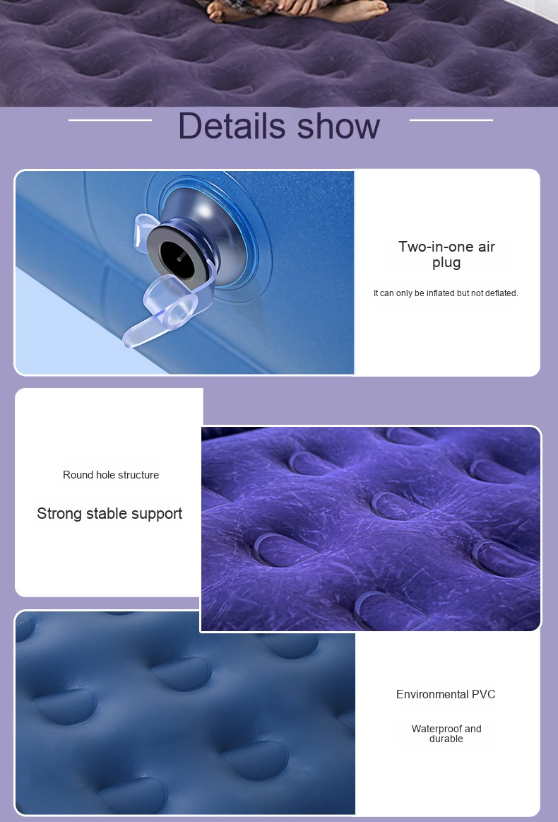 Матрас надувной складной самонадувающийся с насосом для дома и кемпинга