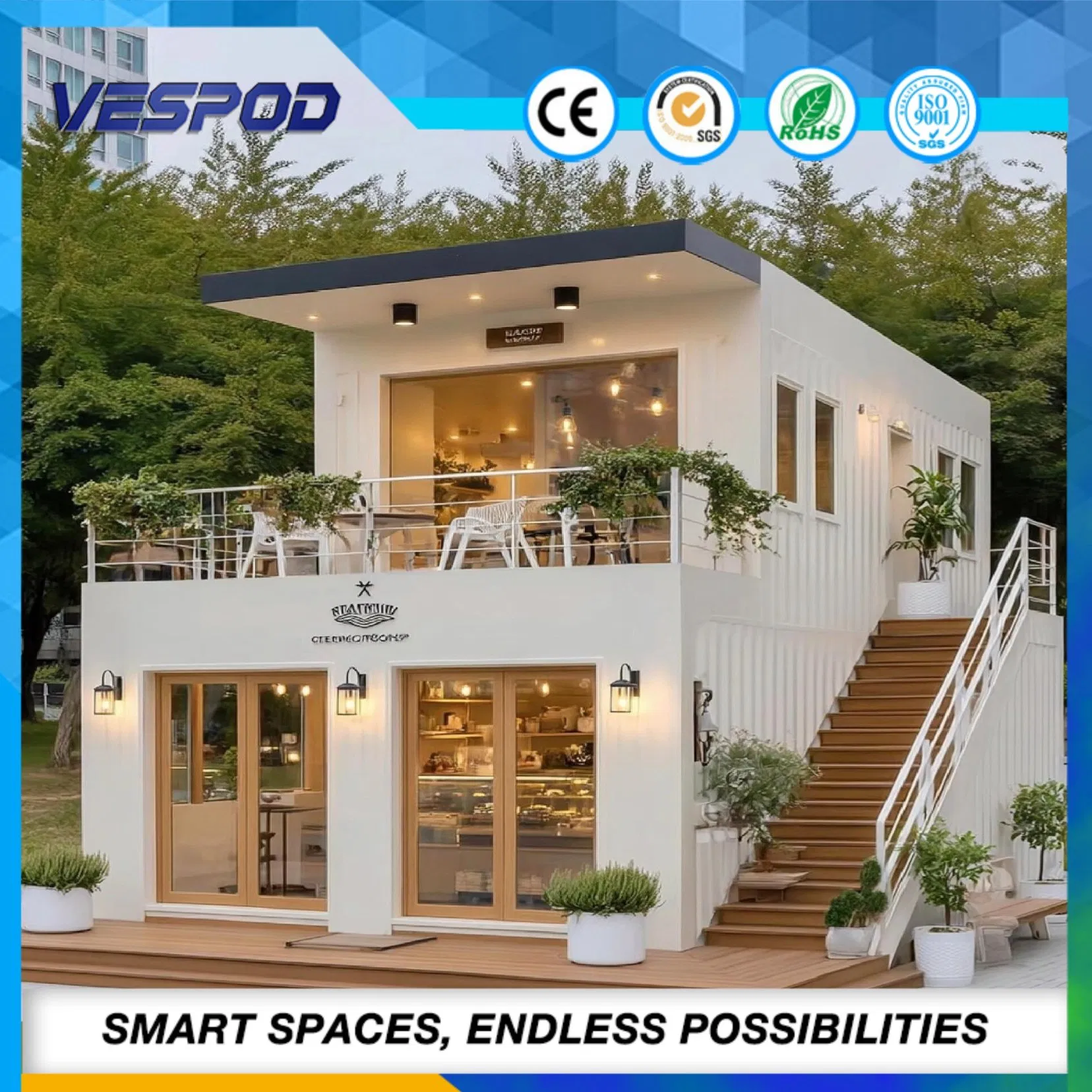 Portable Prefab House Mobile Prefabricated Shop for Quick Assembly and Transport