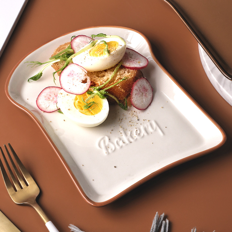 Bread-Shaped Ceramic Creative Plates