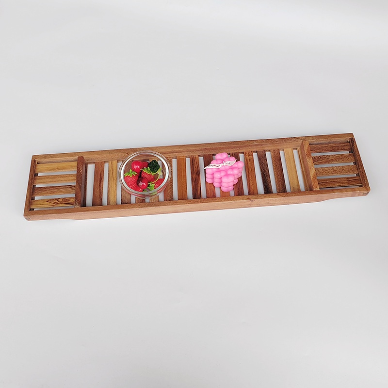 Elegant Acacia Wood Bathtub Caddy Tray for Relaxing Baths