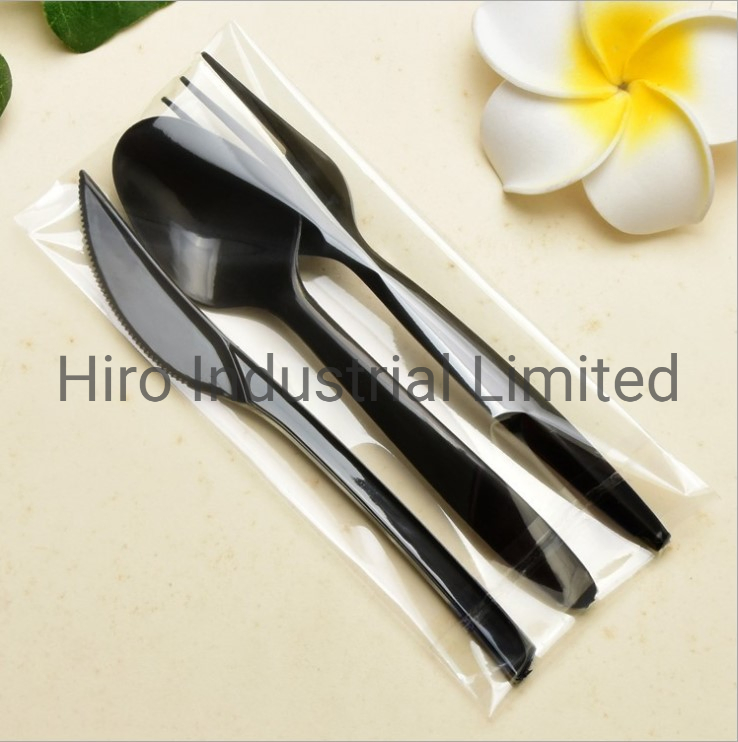 Heavy Duty Disposable Cutlery Flatware Sets Forchette Plastic Spoons Forks and Knives Nipkin