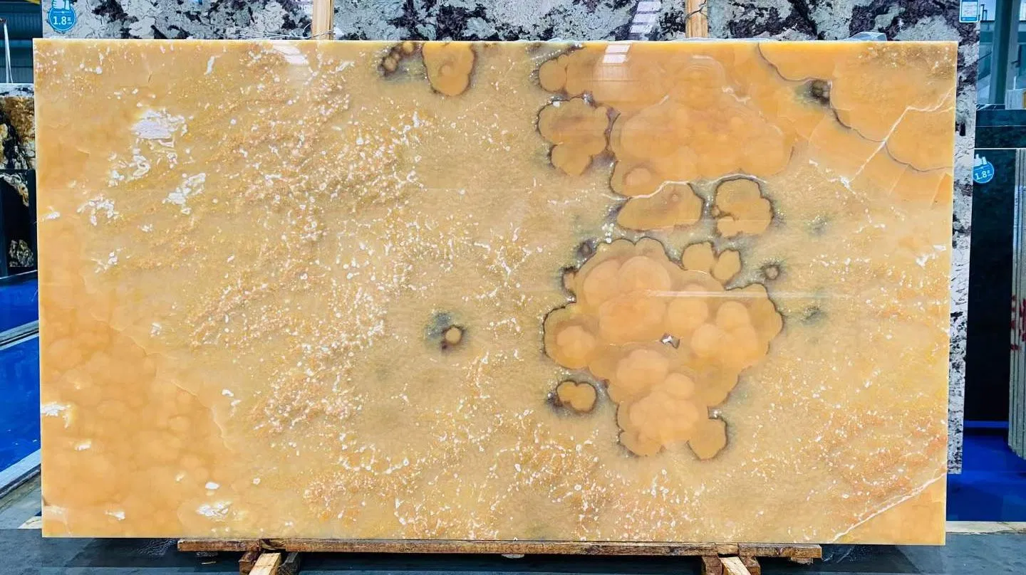 2024 Yellow Onyx Stone for Interior Nice Pattern