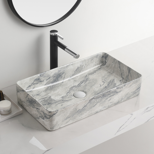 Newly Designed Above Counter Basin Color Hand Washing Pia De Banheiro Marble Bathroom Sink