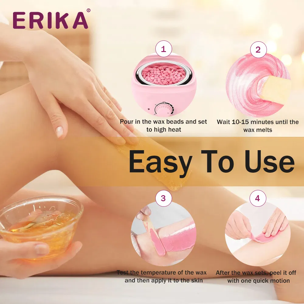 500g Azulene Enhanced Hard Wax Beans for Sensitive Skin Calming Redness Relief Professional Depilation